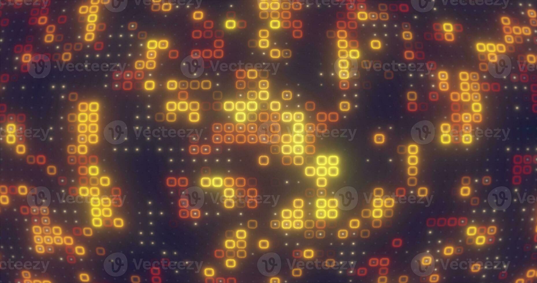 Abstract yellow orange energy squares glowing digital particles futuristic hi-tech background photo