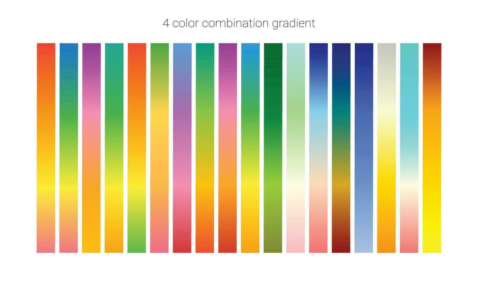 A colorful set of different colors with the words 4 color gradient set on it. vector