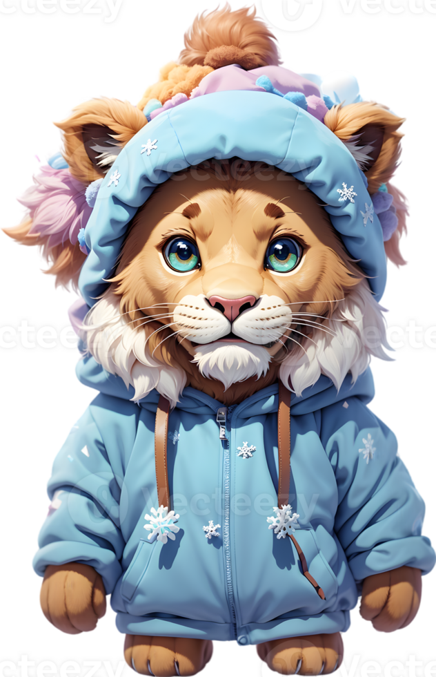 Animals in winter attire, Winter animal clothing, Cute animal sweaters, ai generative png