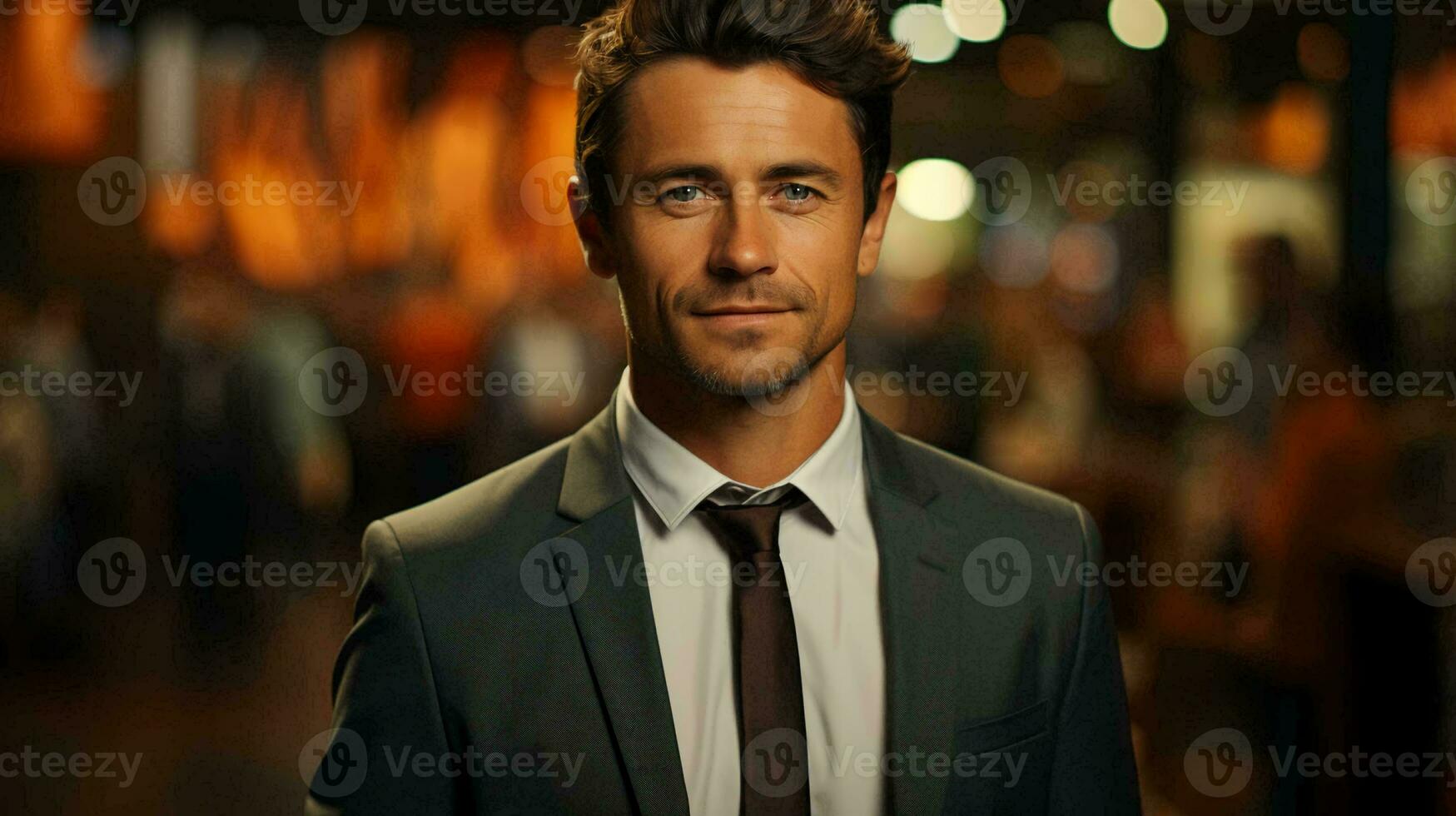 Male businessman in a classic suit in the office photo