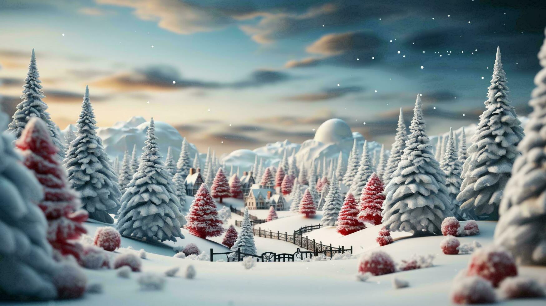 Christmas New Year festive beautiful winter snow-covered trees Christmas trees, background photo