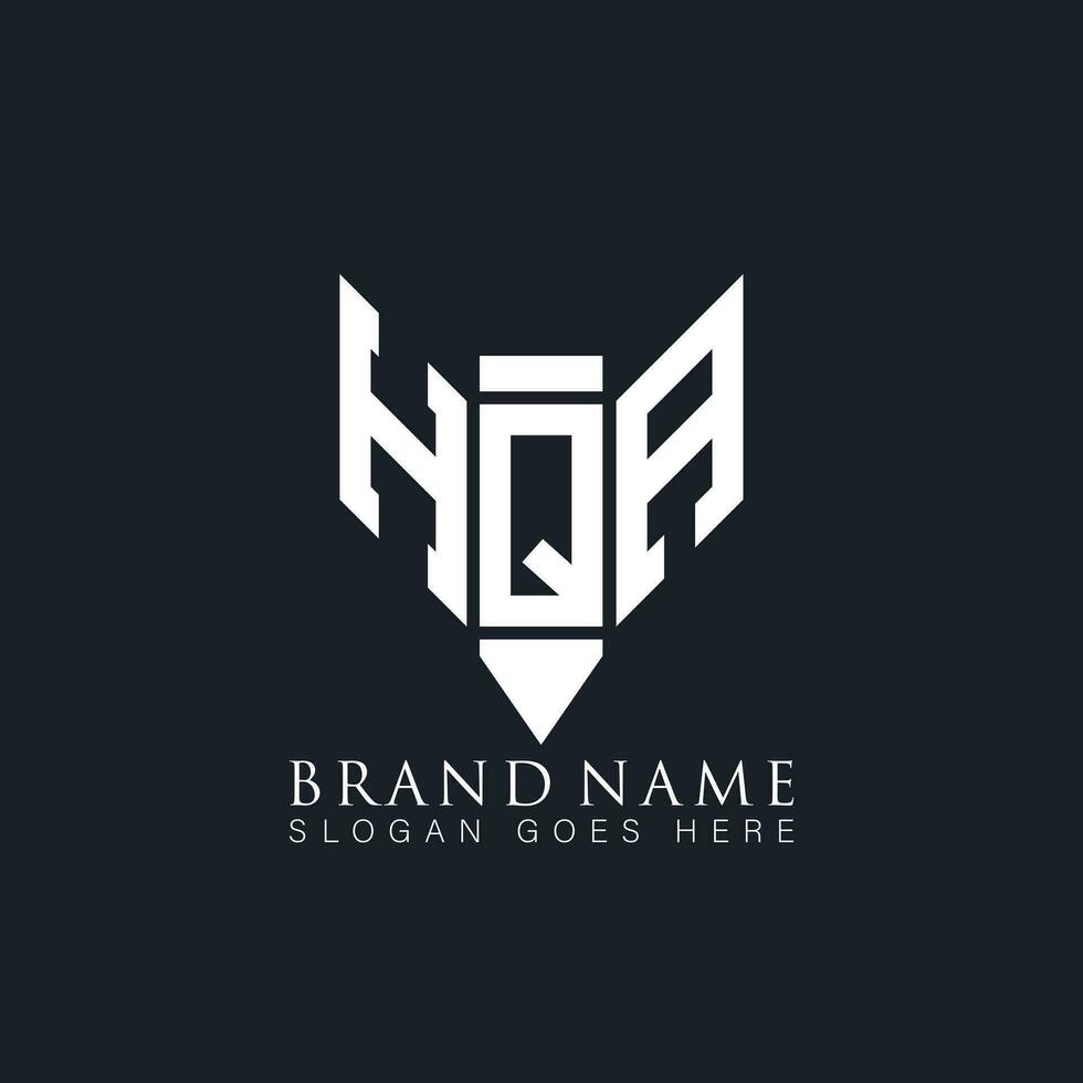 HQA letter logo. HQA creative monogram initials letter logo concept. HQA Unique modern flat abstract vector letter logo design.