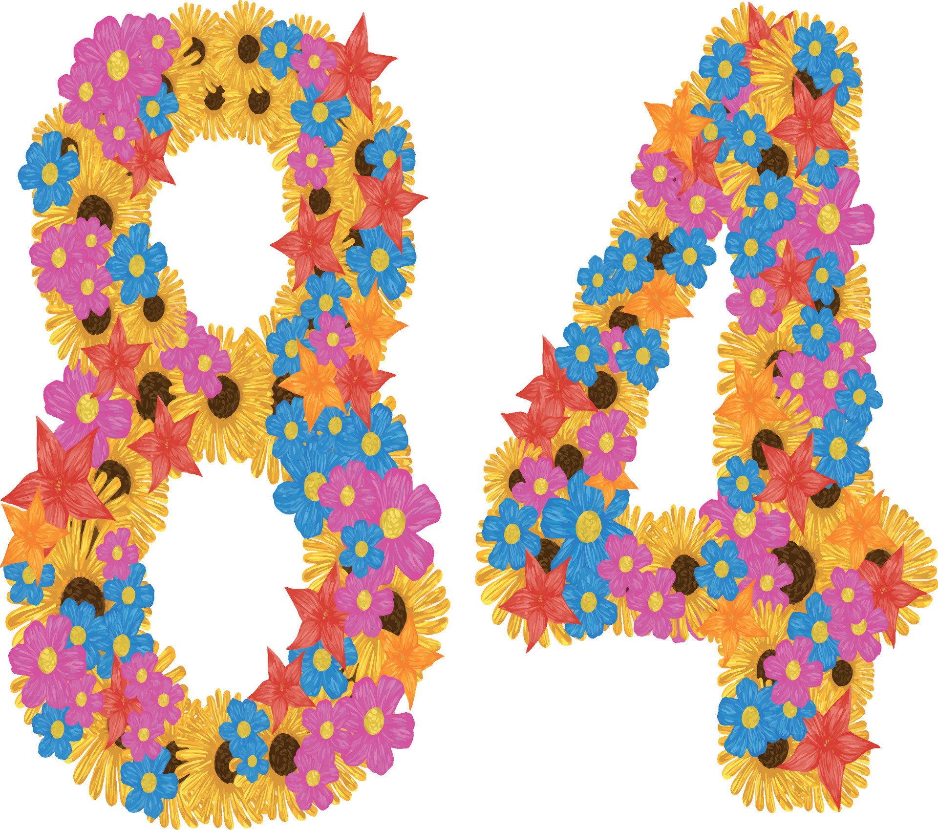number 84 flower vector design 31758345 Vector Art at Vecteezy