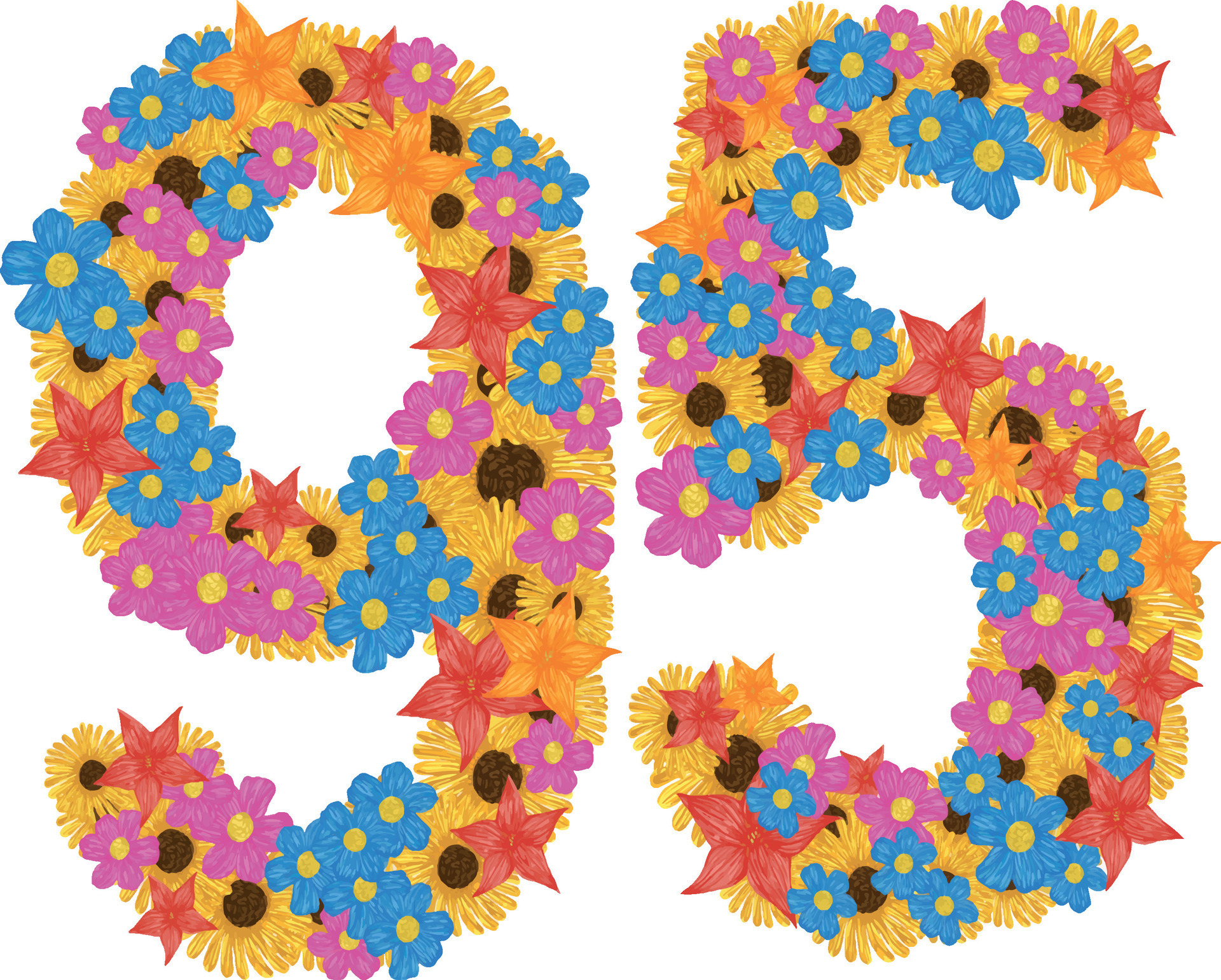 Number 95 Flower Design 31758402 Vector Art At Vecteezy 59th-anniversary-celebration-label-13836141-png
