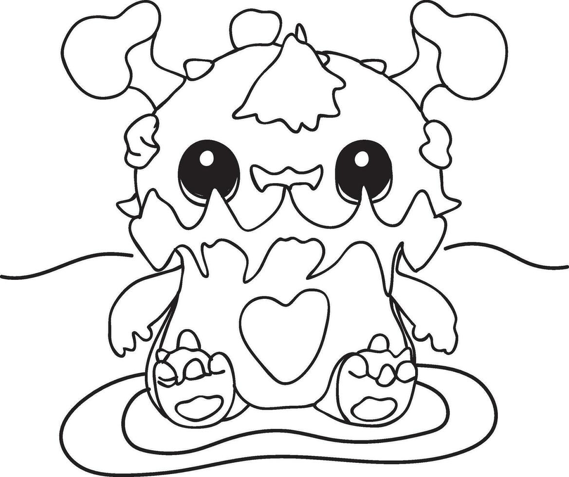 Cute happy monsters  for coloring vector