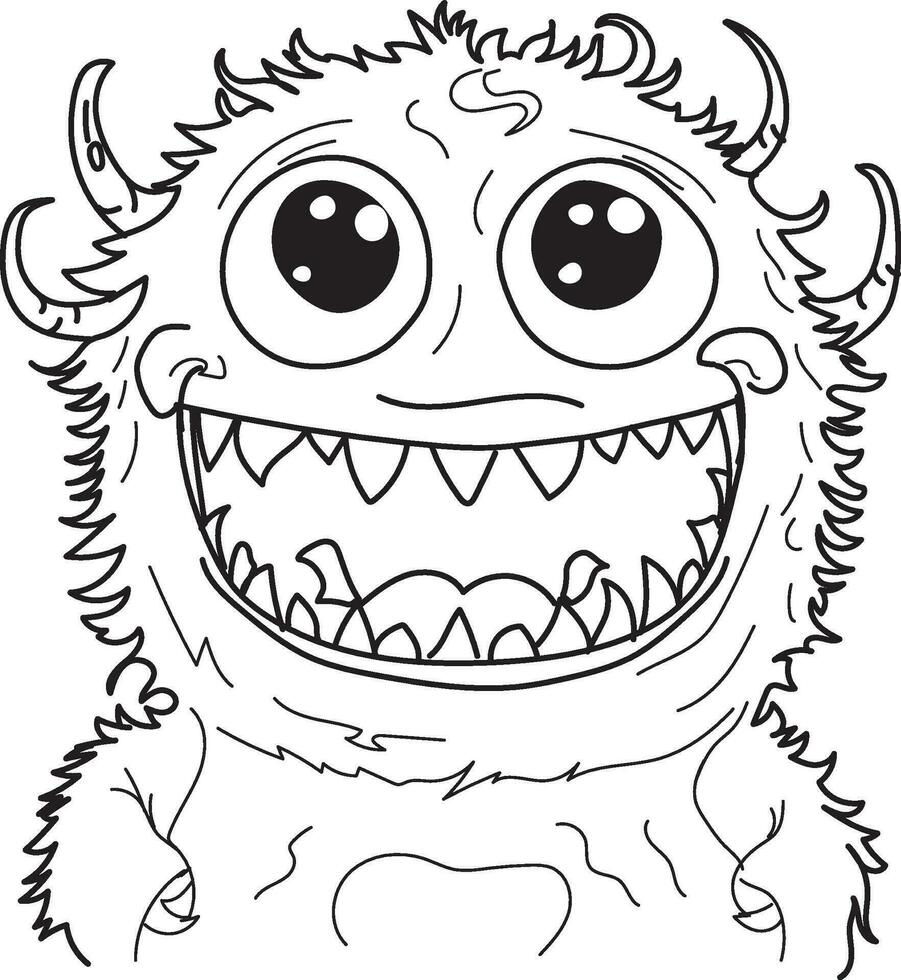 Cute happy monsters  for coloring vector