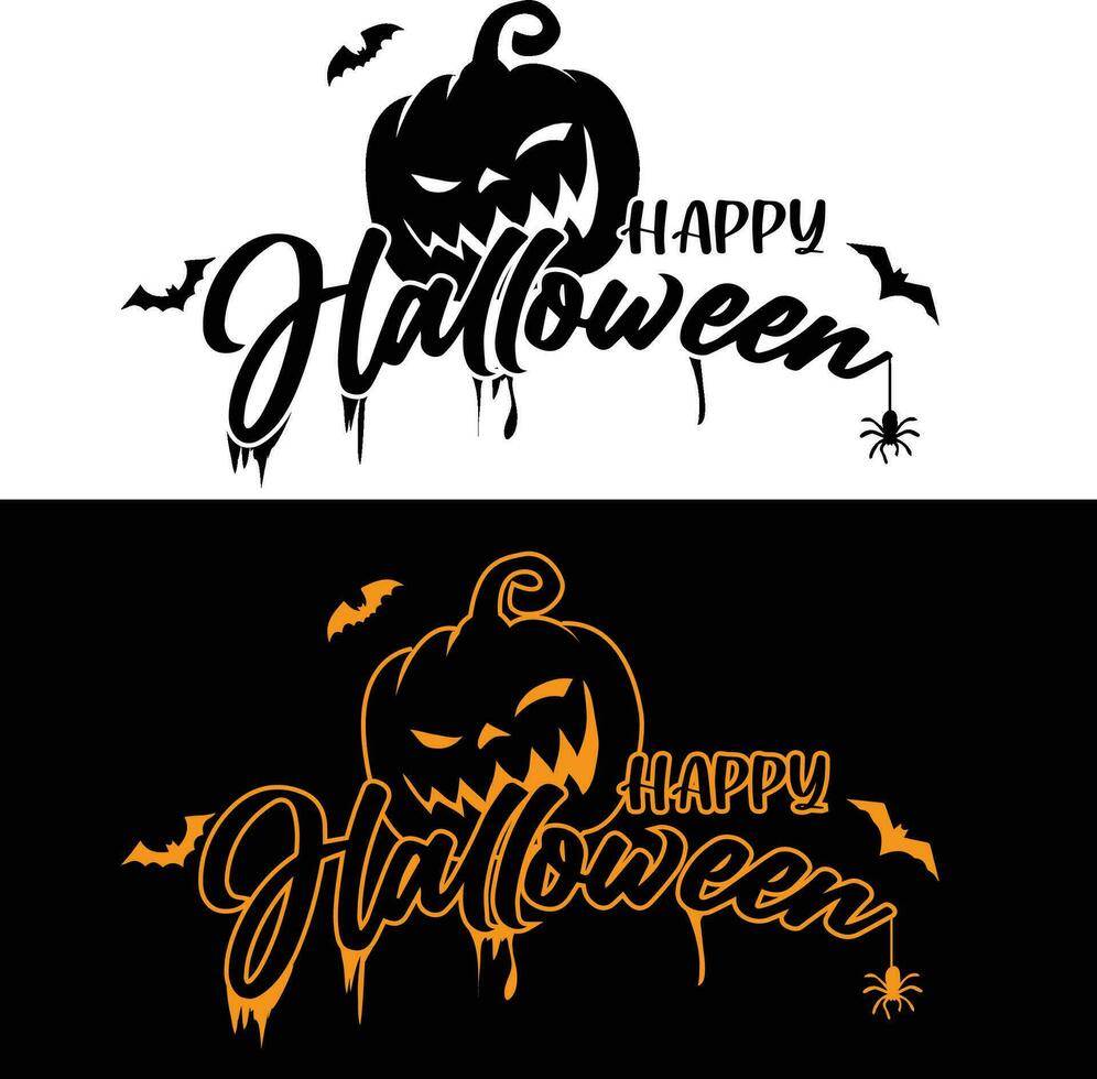 Happy Halloween Text Banner, background Vector