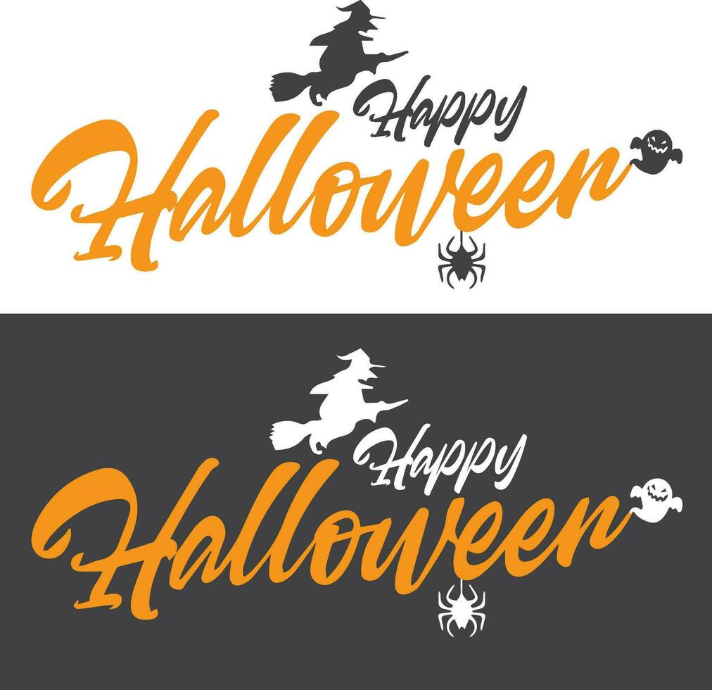 Happy Halloween Text Banner, background Vector