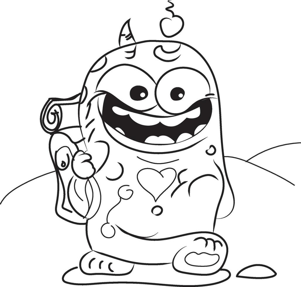 Cute happy monsters  for coloring vector