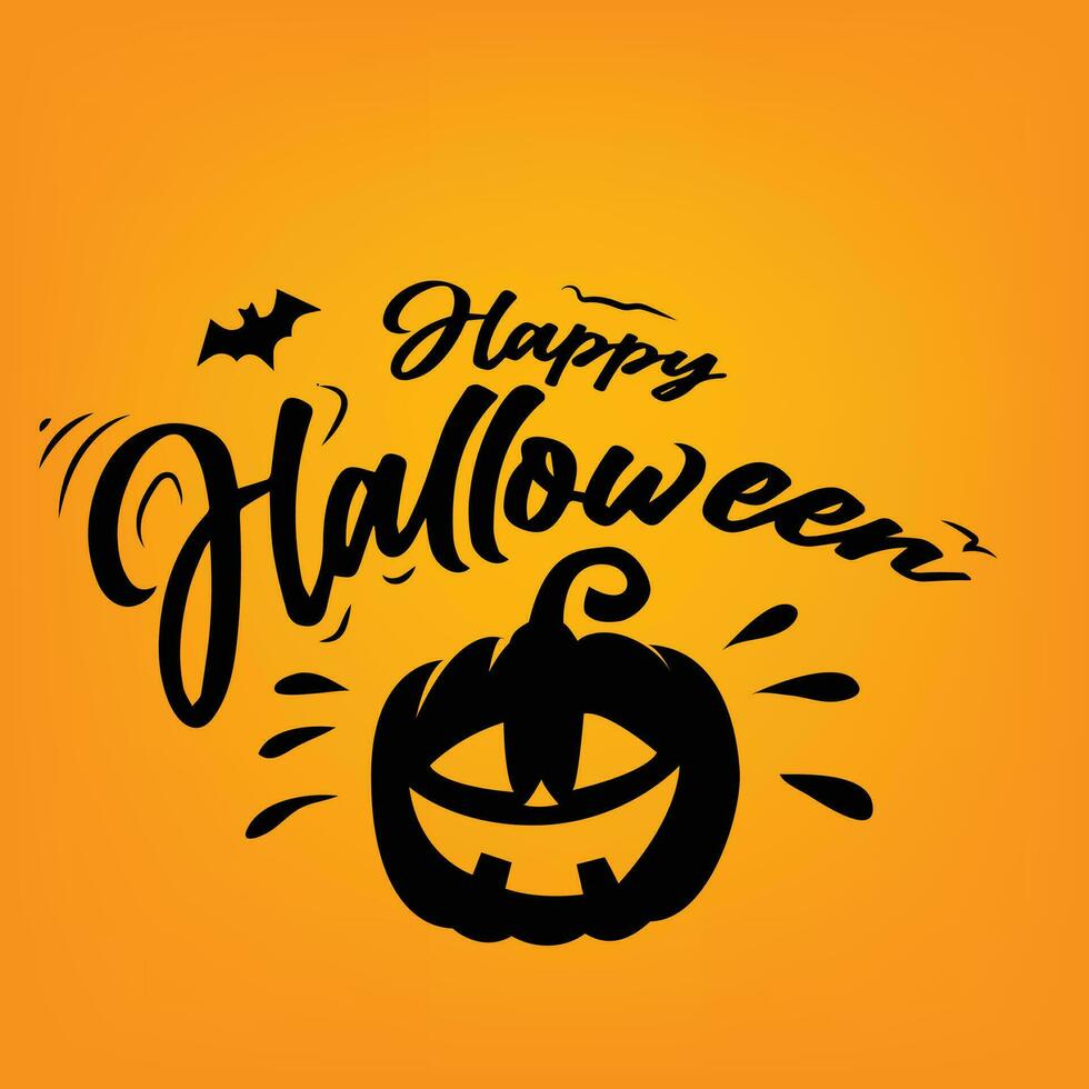 Happy Halloween Text Banner, background Vector