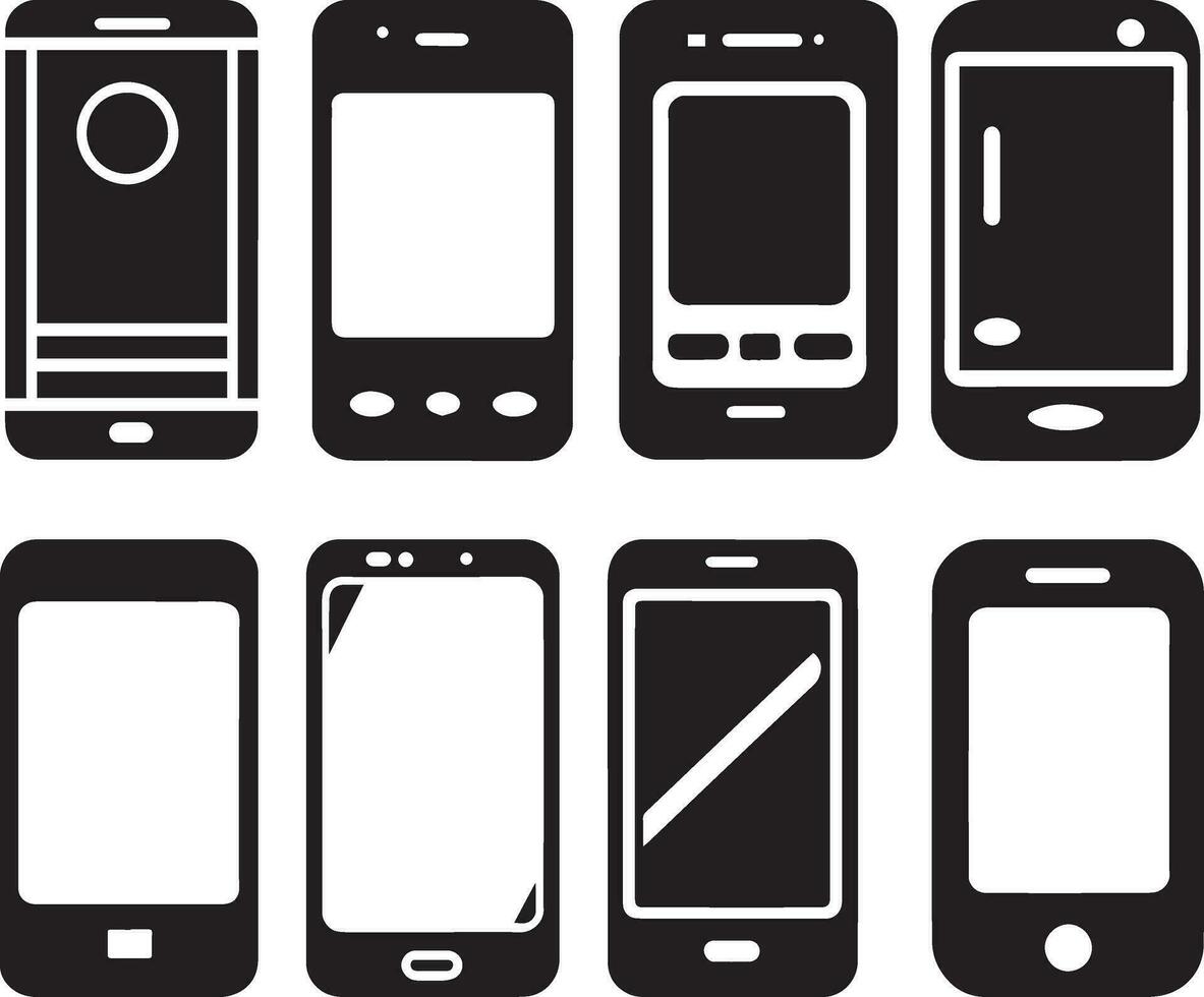 mobile icon vector illustration black color