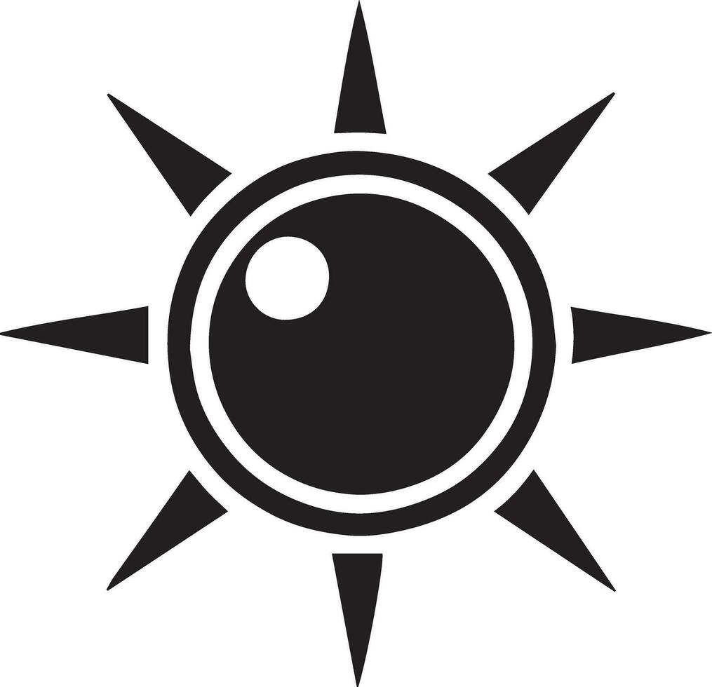 Sun Icon vector illustration silhouette black color 8