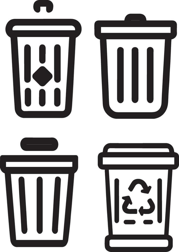 dust bin icon vector illustration black color 3