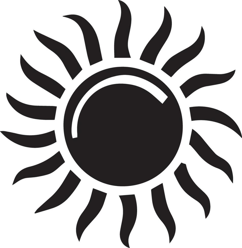 Sun Icon vector illustration silhouette black color 7