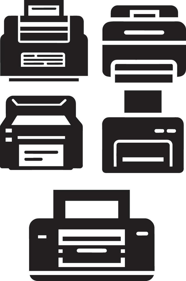 impresora icono vector ilustración negro color