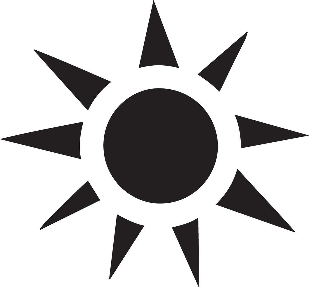 Sun Icon vector illustration silhouette black color 4