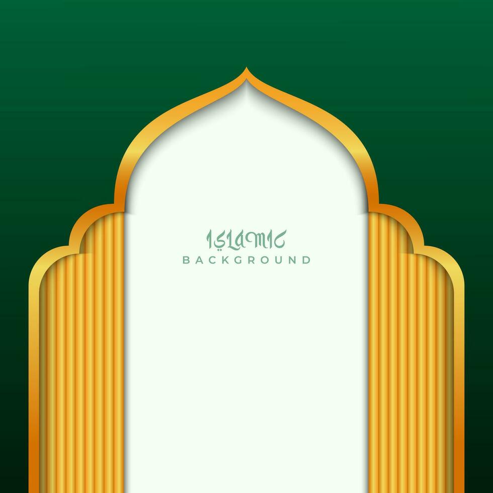 Green and golden simple islamic background vector