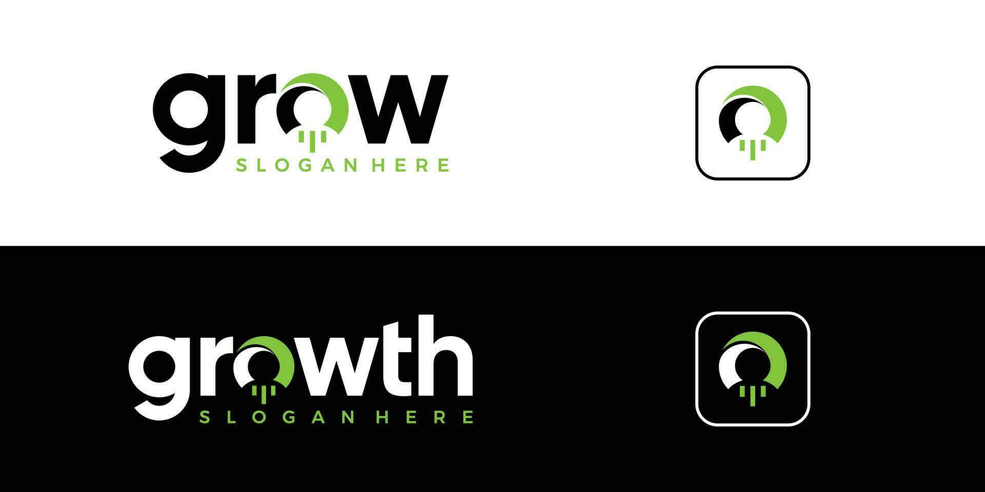 Modern growth logo design wordmark graphic vector illustration. Symbol, icon, creative.