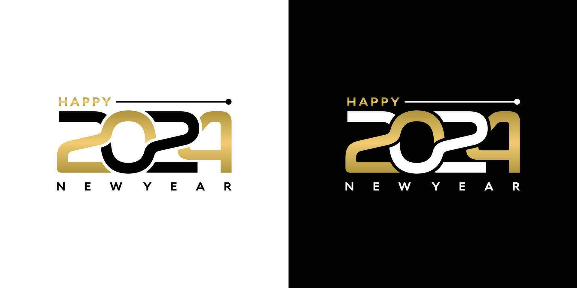 Collection of 2024 new year logo text symbol for calendar, flyer and banner design template vector