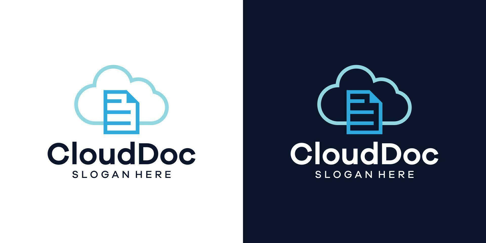 Online data logo design template. Cloud logo with document design graphic vector illustration. Symbol, icon, creative.