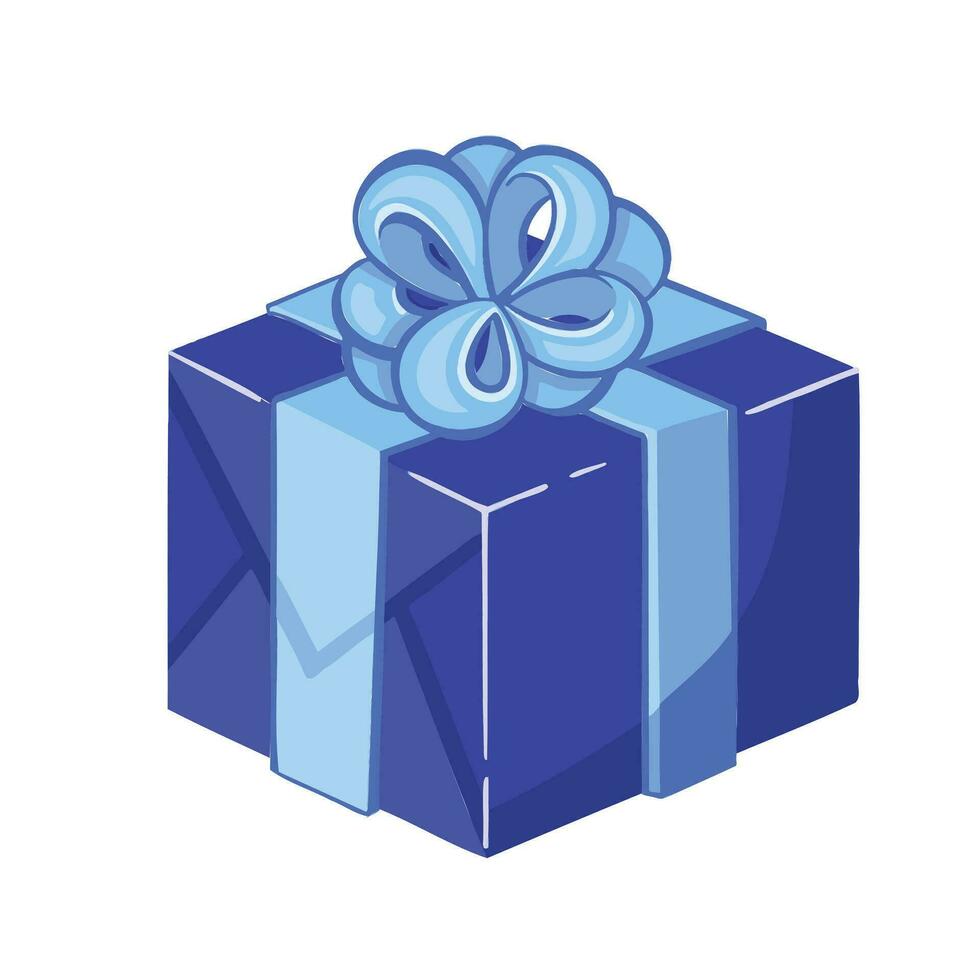 Colorful bright gift illustration, box with bow, symbol, vector