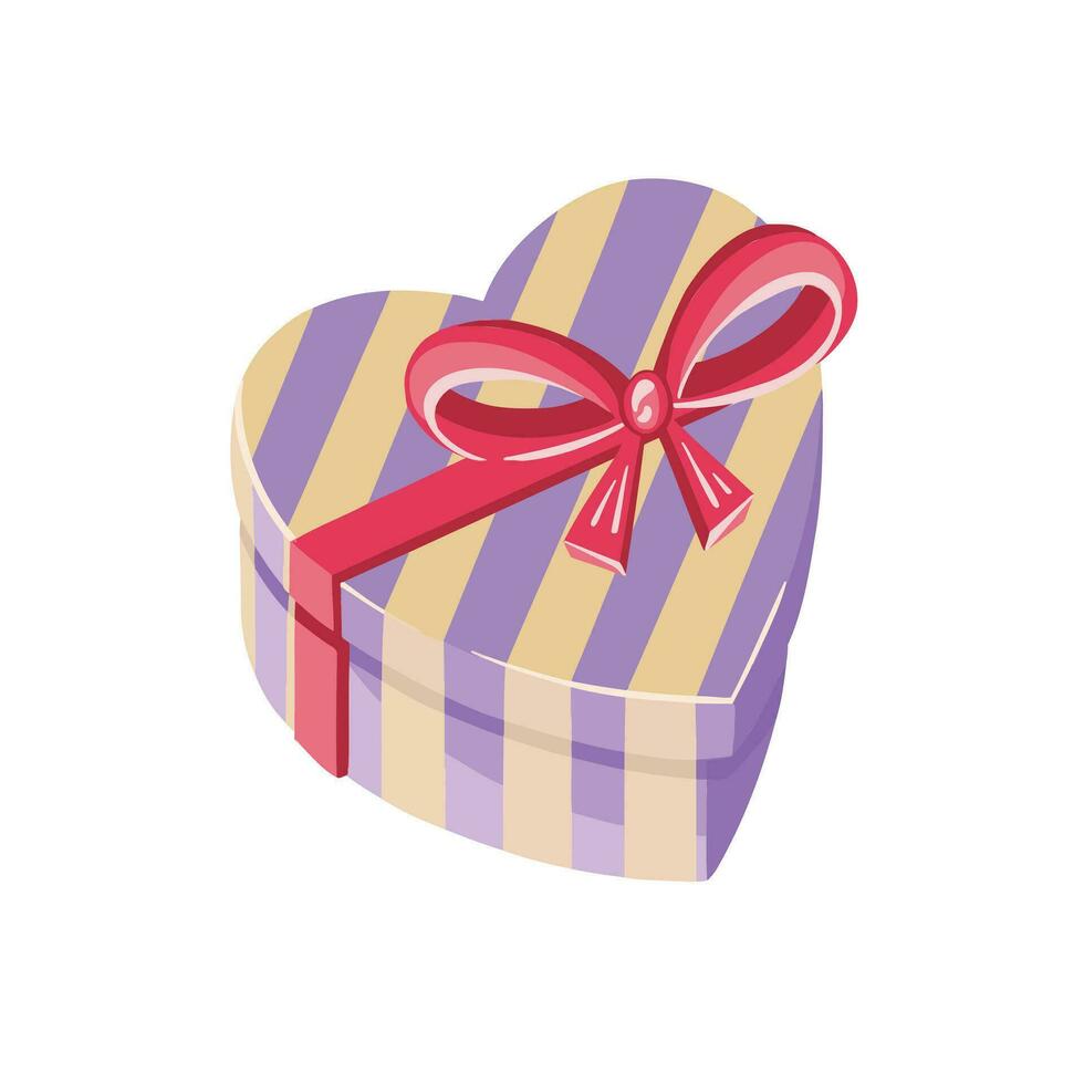Colorful bright gift illustration, box with bow, symbol, vector