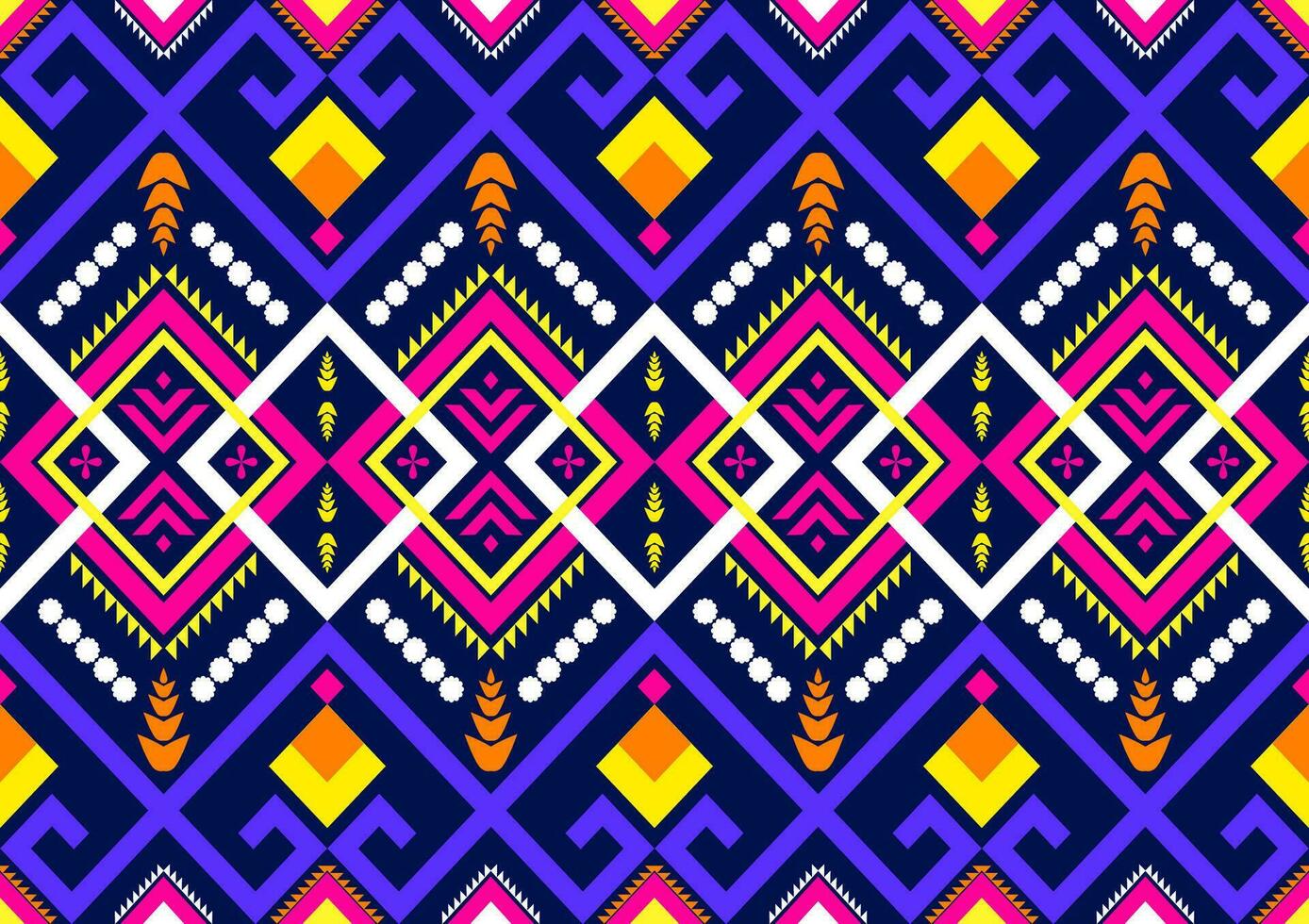 seamless fabric pattern Beautiful multi-colored geometric shapes design for background,carpat,wallpaper,clothing,batik,vactor, illustration, embroidery style. vector