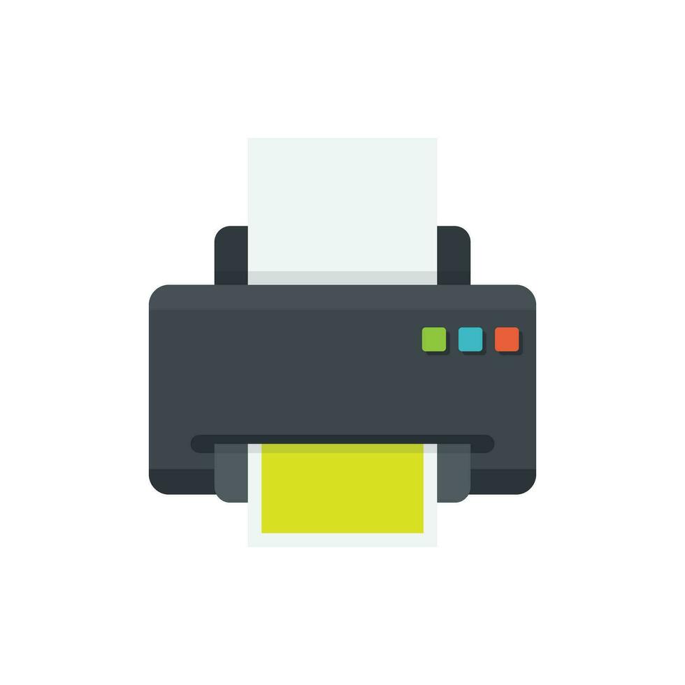 impresora icono en plano estilo. oficina máquina vector ilustración en aislado antecedentes. imprimir firmar negocio concepto.