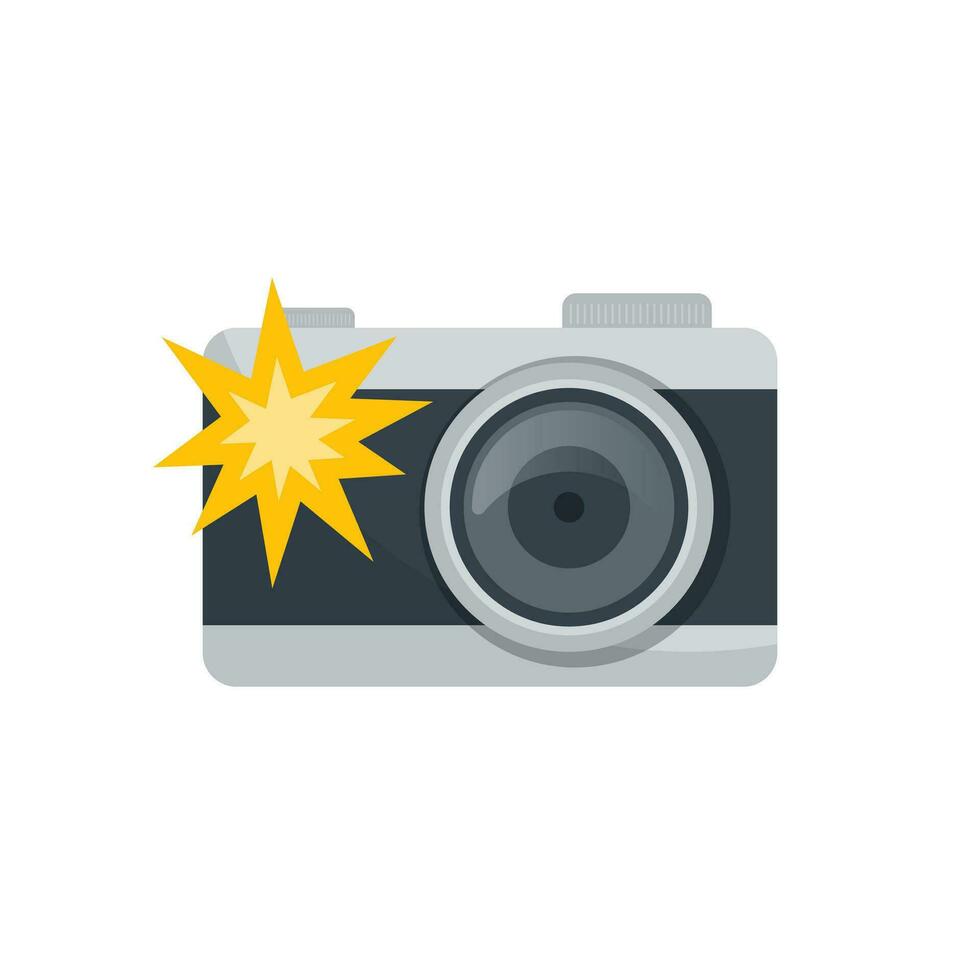 Camera icon in flat style. Photography vector illustration on isolated background. Photo sign business concept.