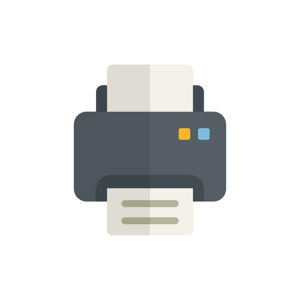 Printer icon in flat style. Office machine vector illustration on isolated background. Printout sign business concept.
