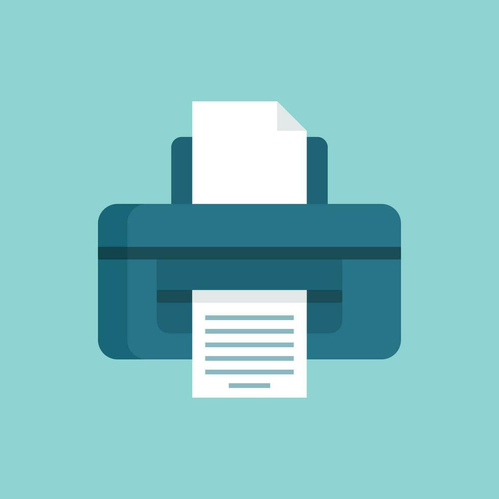 Printer icon in flat style. Office machine vector illustration on isolated background. Printout sign business concept.