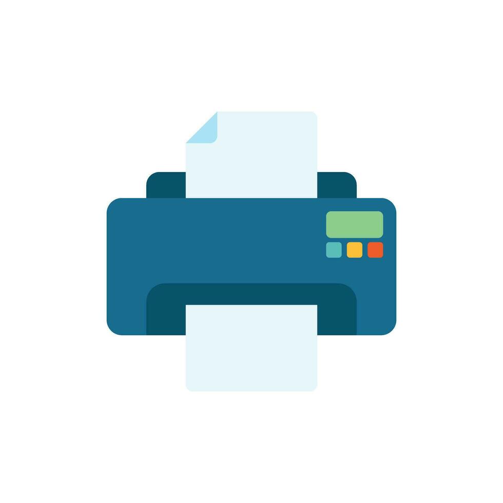 Printer icon in flat style. Office machine vector illustration on isolated background. Printout sign business concept.