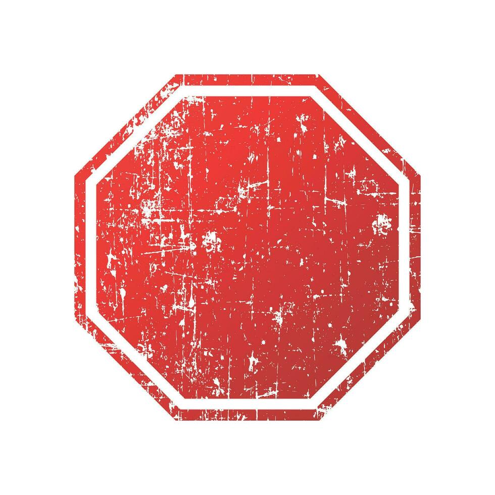 Stop grunge sign icon in flat style. Traffic control vector illustration on isolated background. Scratched blank attention sign business concept.