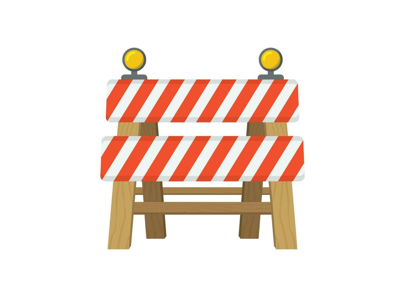 Stop traffic road barrier icon in flat style. Roadwork vector illustration on isolated background. Safety barricade sign business concept.