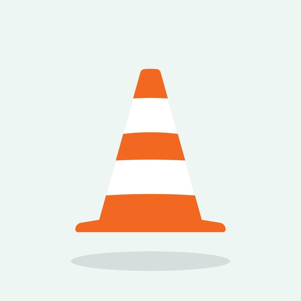 Traffic cone icon in flat style. Safety obstacle vector illustration on isolated background. Construction barrier sign business concept.