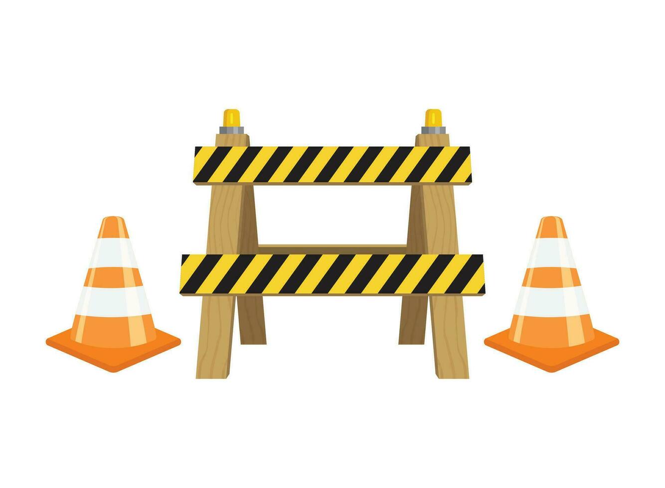Stop traffic road barrier icon in flat style. Roadwork vector illustration on isolated background. Safety barricade sign business concept.