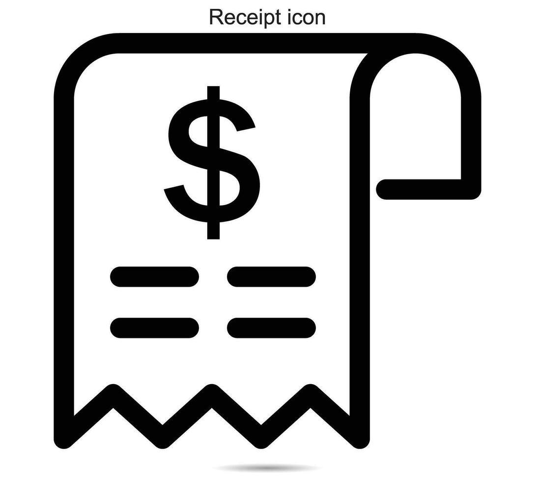 Receipt icon, Vector illustration