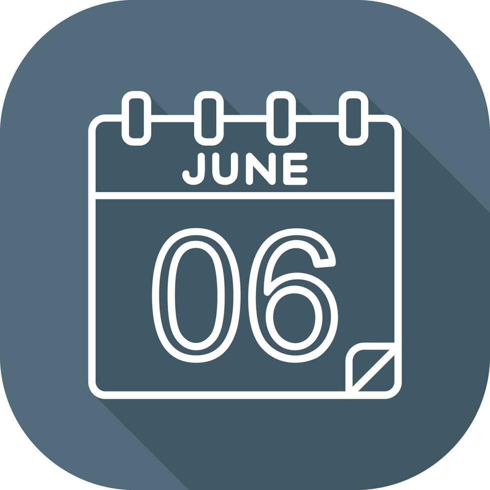 6 6 junio vector icono