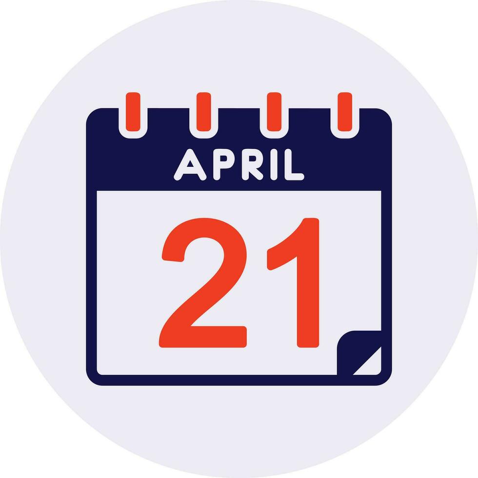 21 April Vector Icon