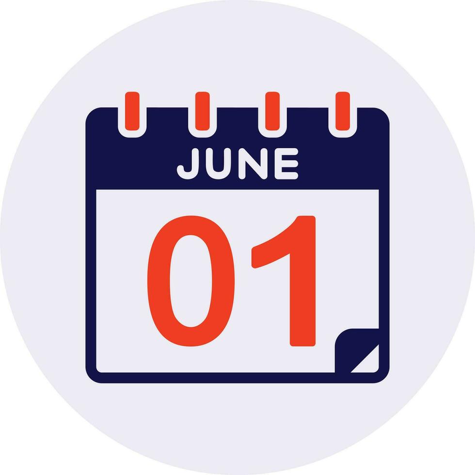 1 June Vector Icon