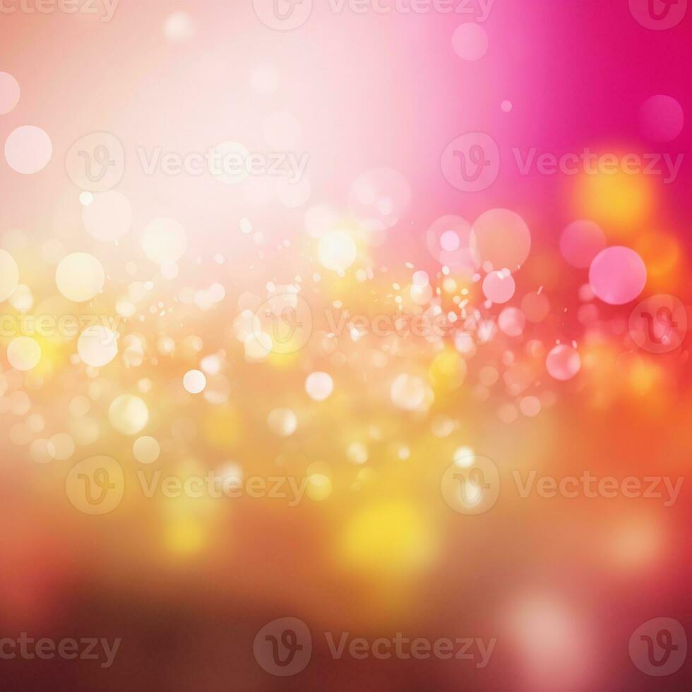 Bright yellow-pink sparkling background with bokeh effect. Gradient, vibrant, digital paper, print. Generative AI photo