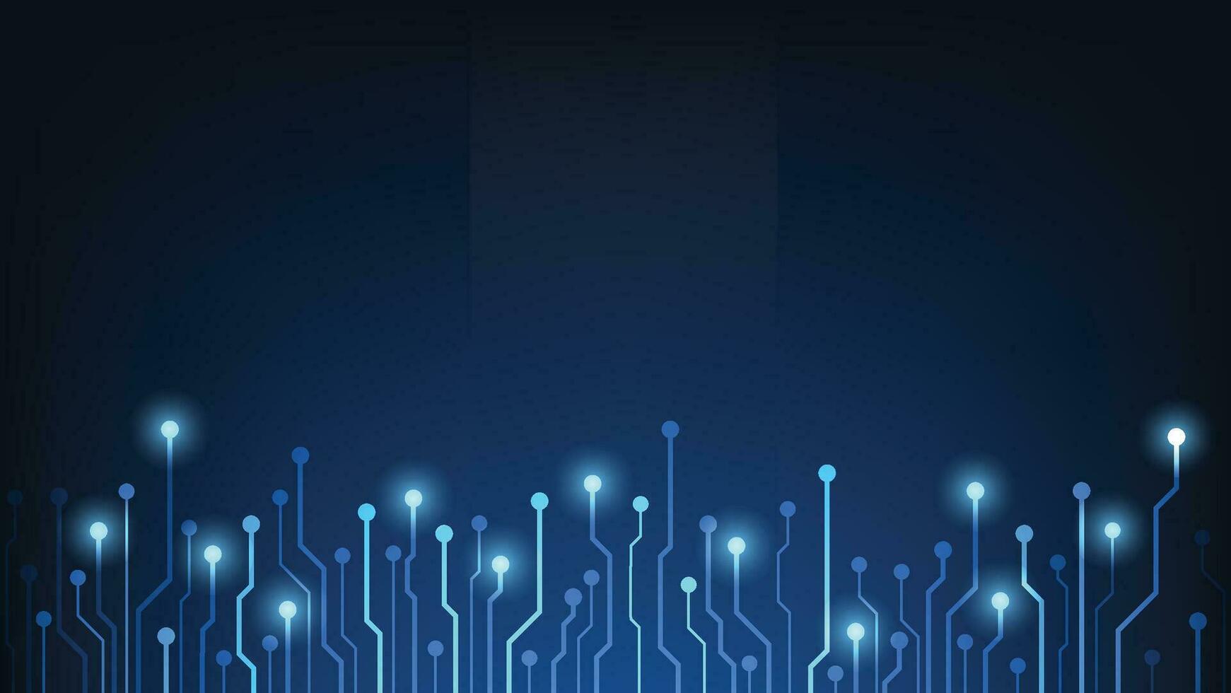 Hi tech digital circuit board. AI pad and electrical lines connected on blue lighting background. futuristic technology design element concept vector