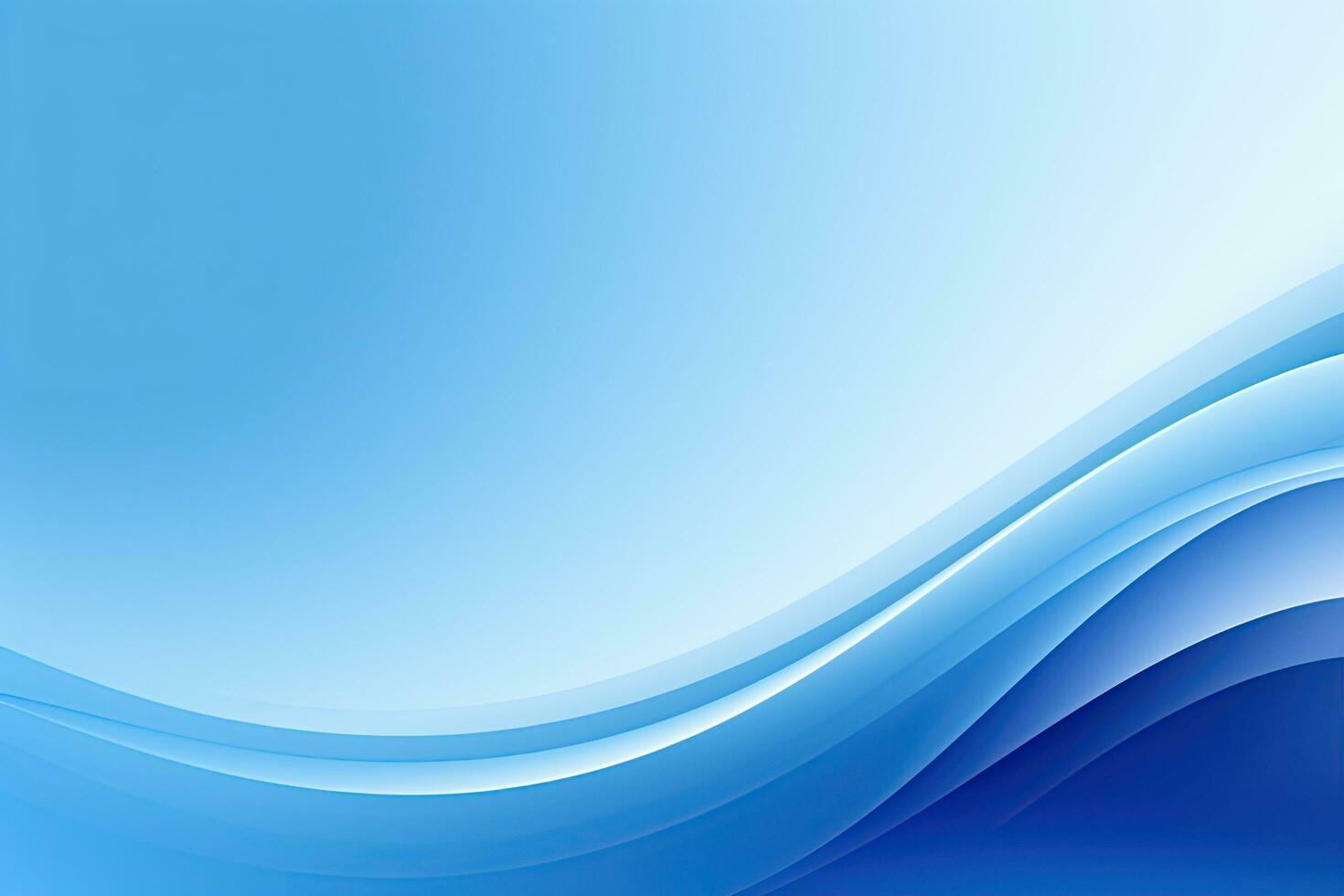 Simple elegant blue background for design, waves, empty space, surface. Generative AI photo