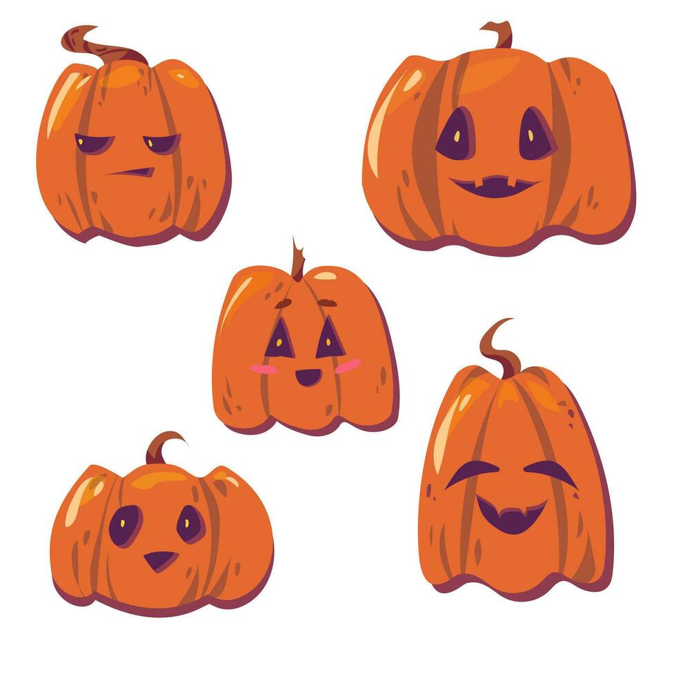 Set of pumpkins vector