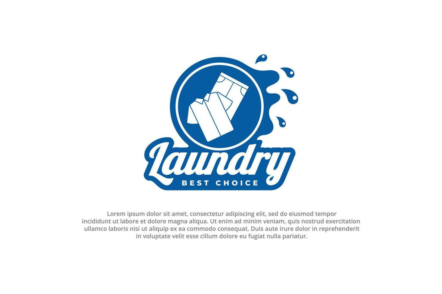 logo circle laundry water splash clothes vector