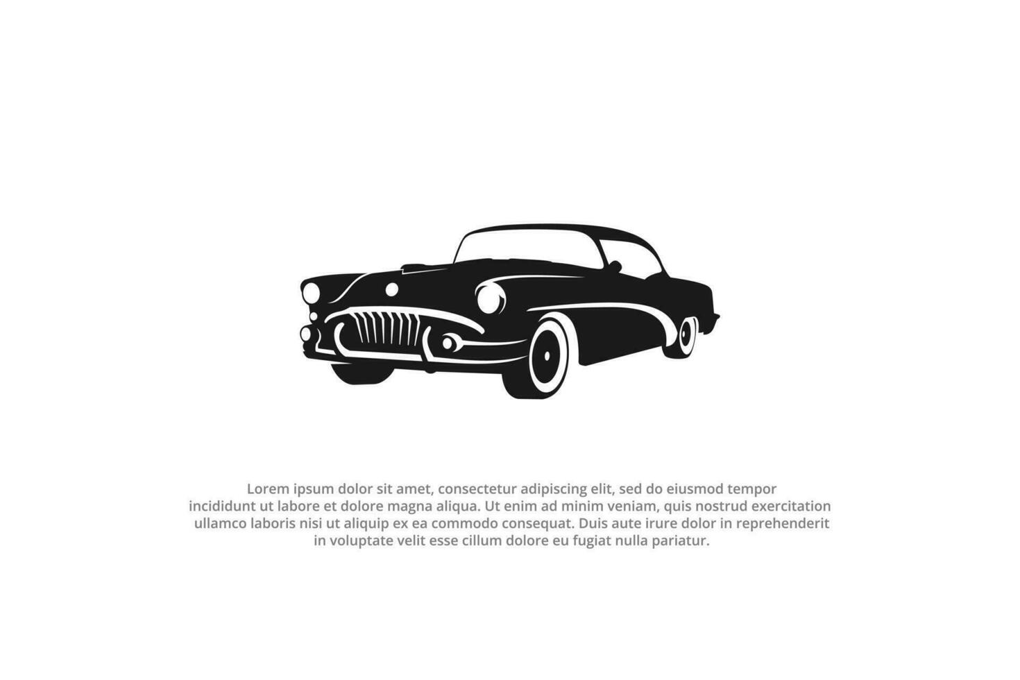 logo retro car classing american vehicle silhouette vector