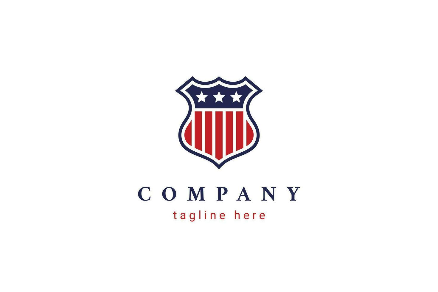 logo american flag shield emblem vector