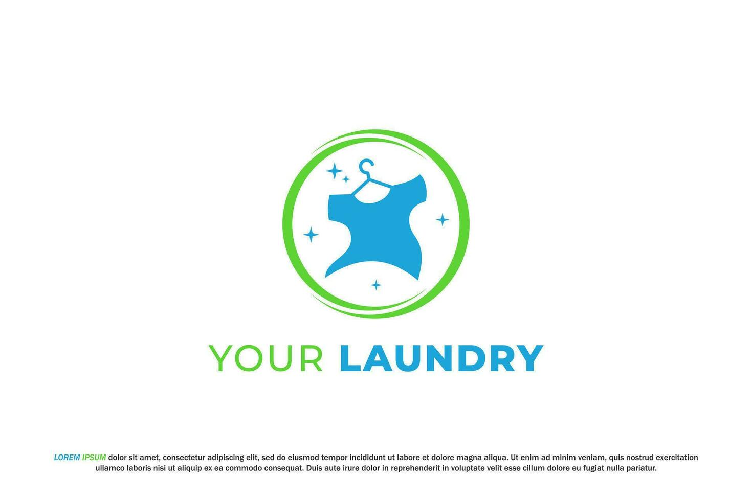 logo circle laundry clothes swoosh sparkle bubble vector