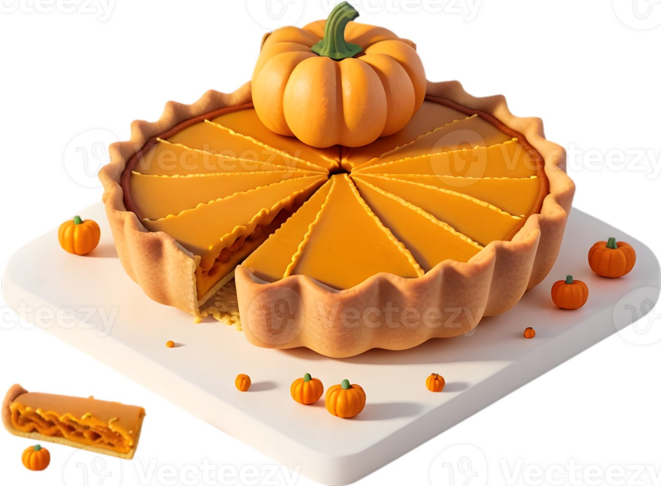 Thanksgiving pie, holiday pie, homemade pie with AI generative png