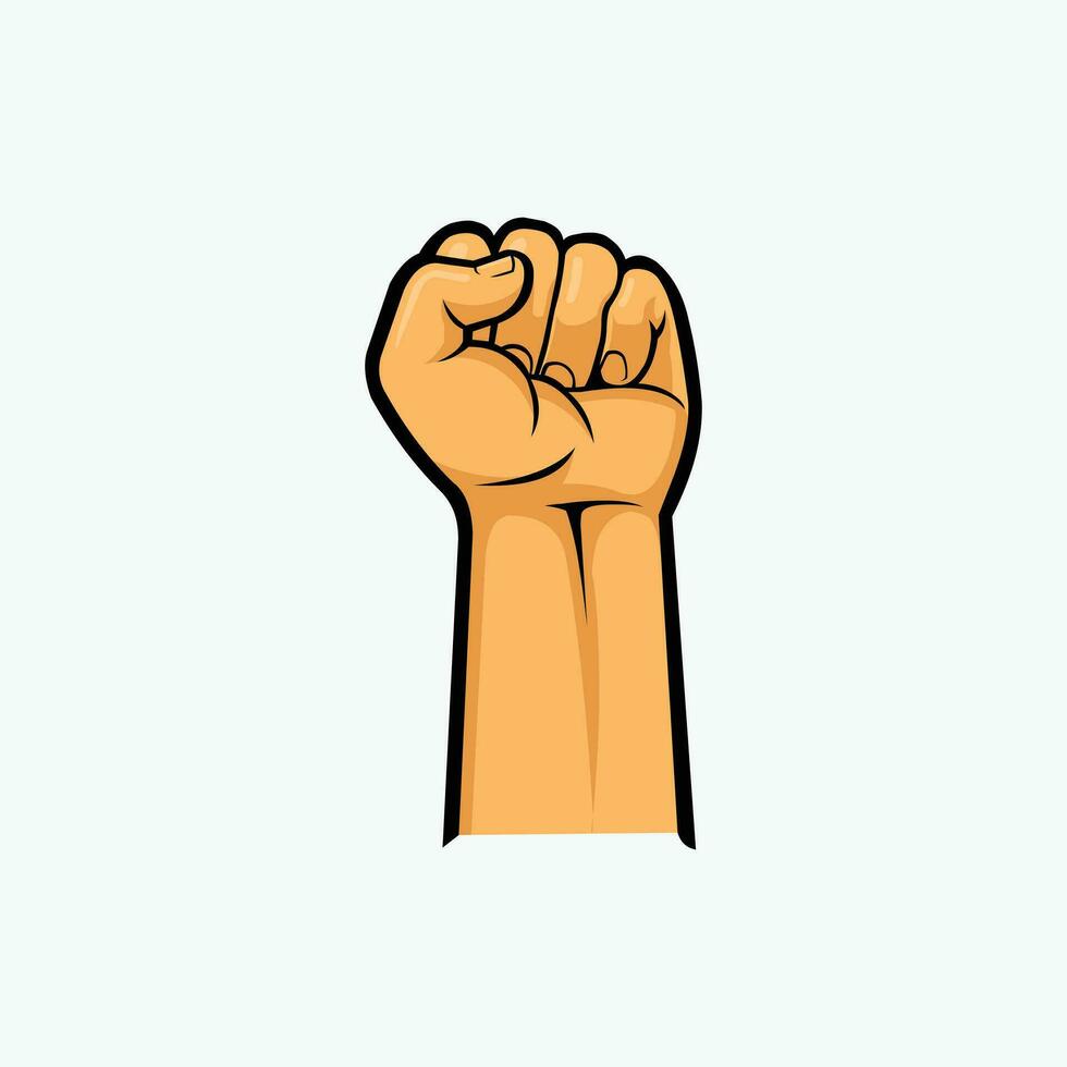 Fist Hand Vector Art Isolated in White Background